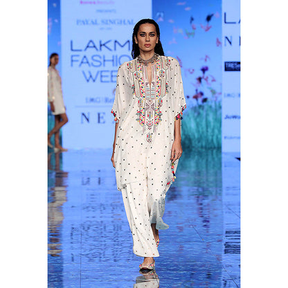 Payal Singhal Adena Off White Kaftan with Palazzo (Set of 2)