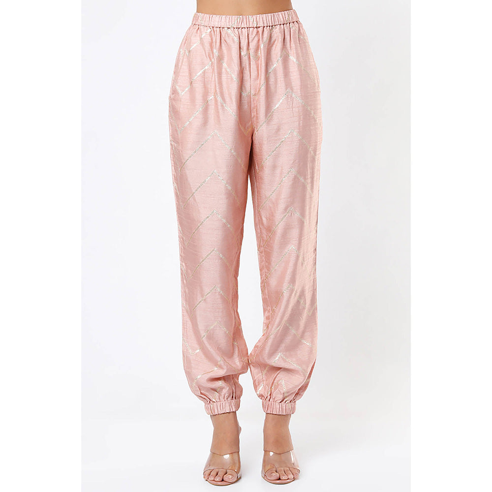 Payal Singhal Rose Pink Kaftan with Pant (Set of 2)