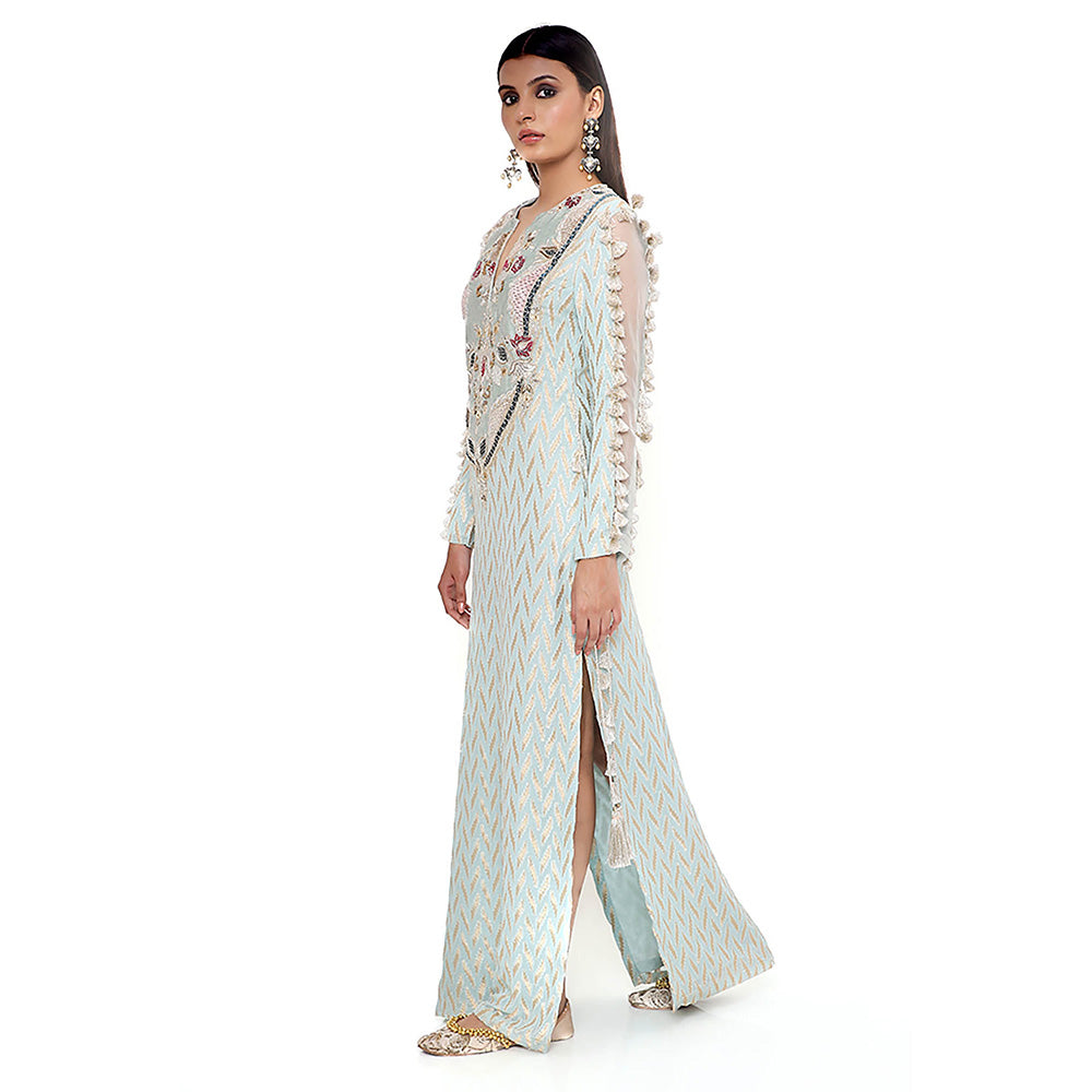 Payal Singhal Blue Embroidered Dress