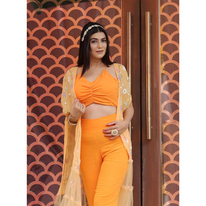 Payal Dawar Orange Afghani Co-Ord (Set of 3)