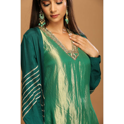 Payal Dawar Green Ethnic Maxi Dress with Shrug (Set of 2)
