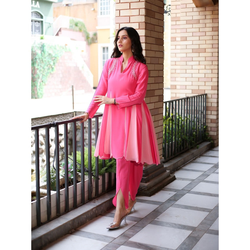 Payal Dawar Pink Siya Anarkali with Tapered Pant (Set of 2)