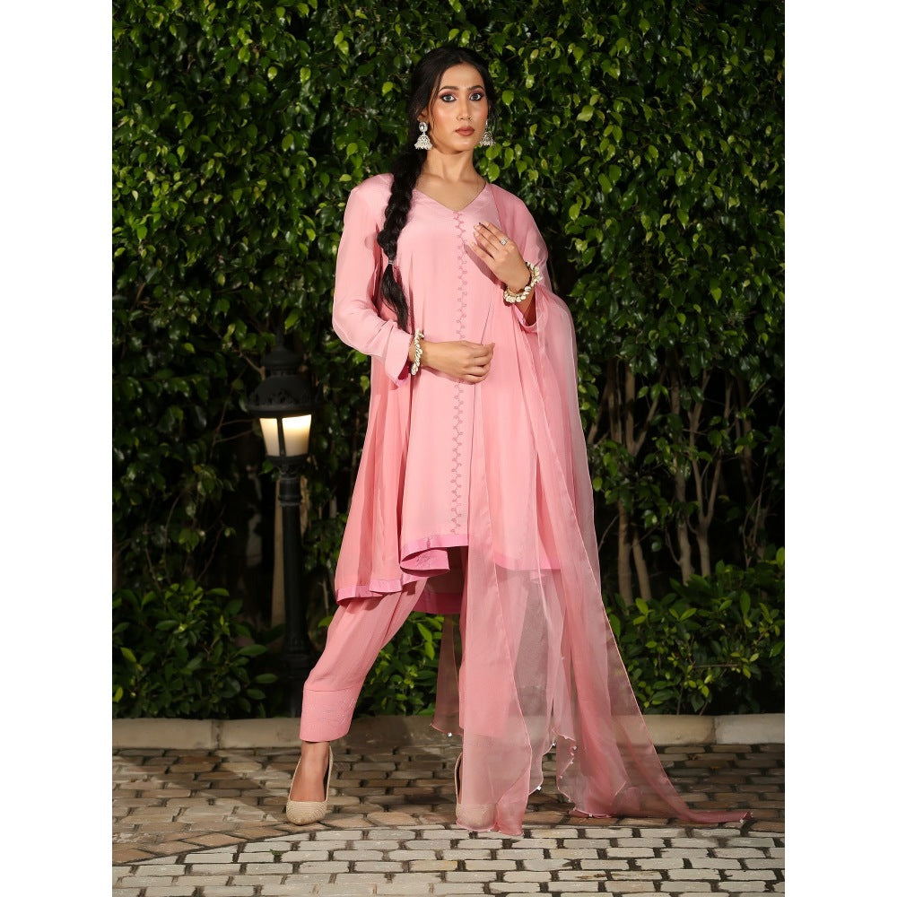 Payal Dawar Pink Daria Kurta with Salwar and Dupatta (Set of 3)