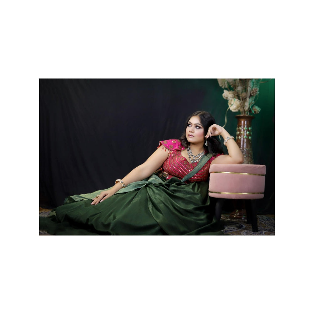 Payal Dawar Rajwada Embellished Drape Lehenga with Blouse and Dupatta (Set of 3)