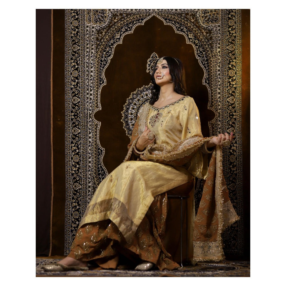 Payal Dawar Pakistani Embellished Kurta with Sharara and Dupatta (Set of 3)