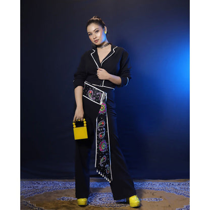 Payal Dawar Black Ethnic Solid Co-Ord (Set of 2)
