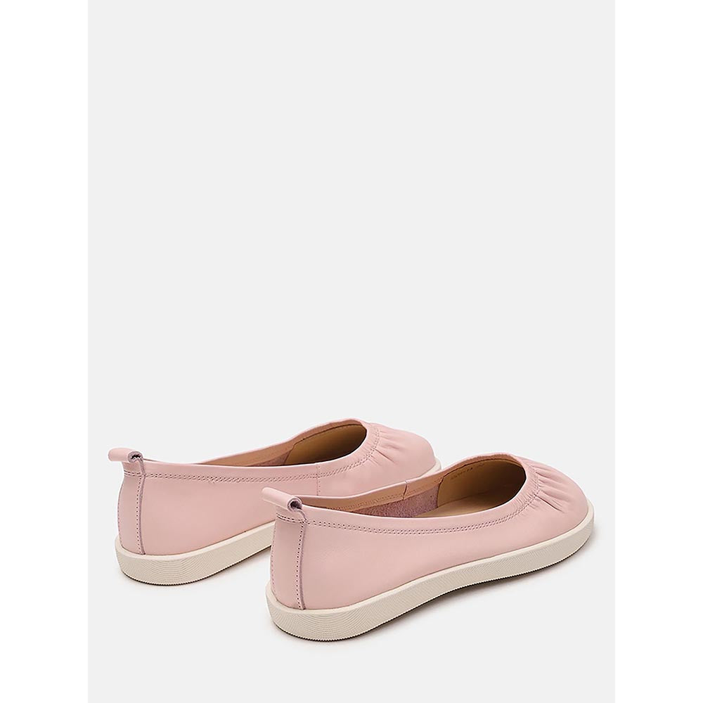 PAZZION Women's Pink Tammy Ruched Round-Toe Ballerina