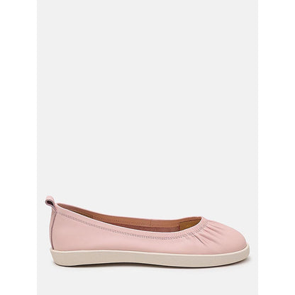 PAZZION Women's Pink Tammy Ruched Round-Toe Ballerina