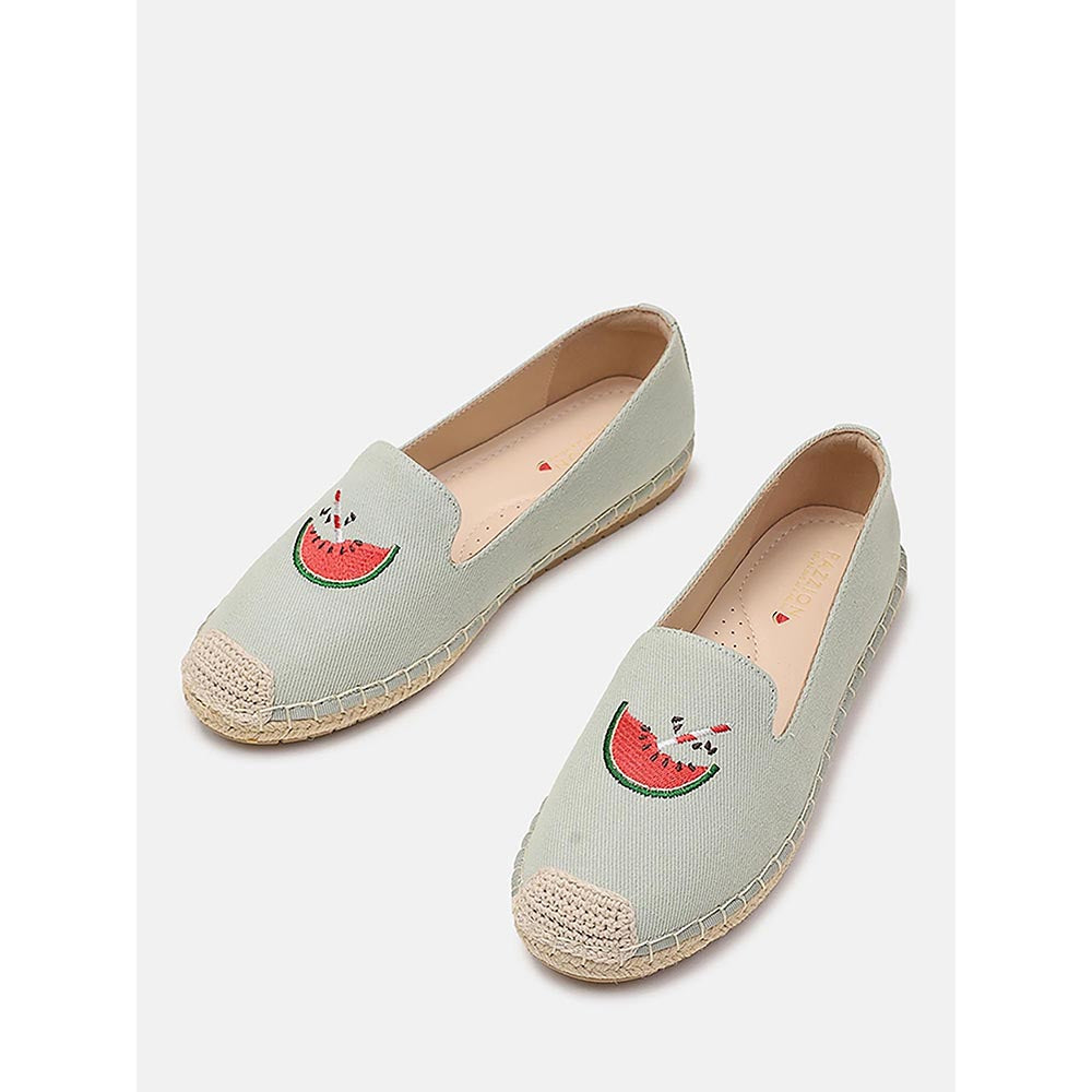 PAZZION Women's Light Green One In A Melon Espadrilles