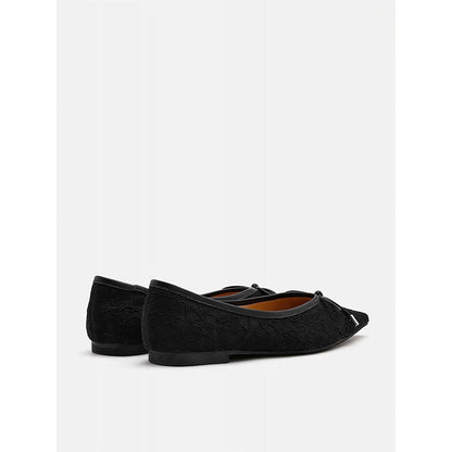 PAZZION Women's Black Ariella Lace Ballerina