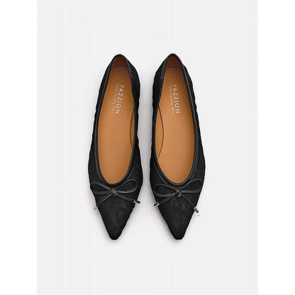 PAZZION Women's Black Ariella Lace Ballerina