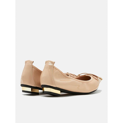 PAZZION Women's Beige Bow Ballerina