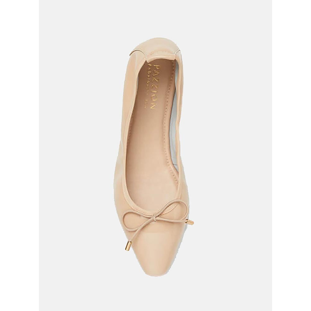 PAZZION Women's Beige Bow Ballerina