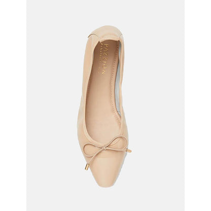 PAZZION Women's Beige Bow Ballerina