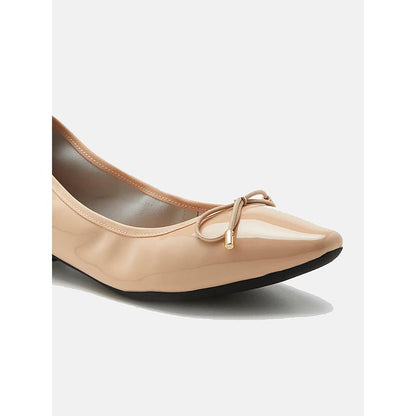 PAZZION Women's Beige Bow Ballerina