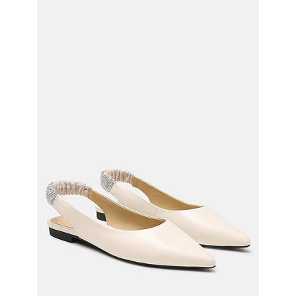 PAZZION Women's Beige Rita Sparkle Slingback Sandals