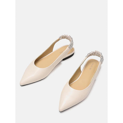 PAZZION Women's Beige Rita Sparkle Slingback Sandals