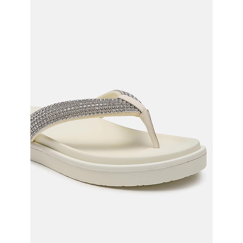 PAZZION Women's Beige Dazzle Luxe Crystal Sandals