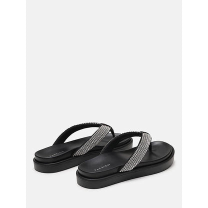PAZZION Women's Black Dazzle Luxe Crystal Sandals