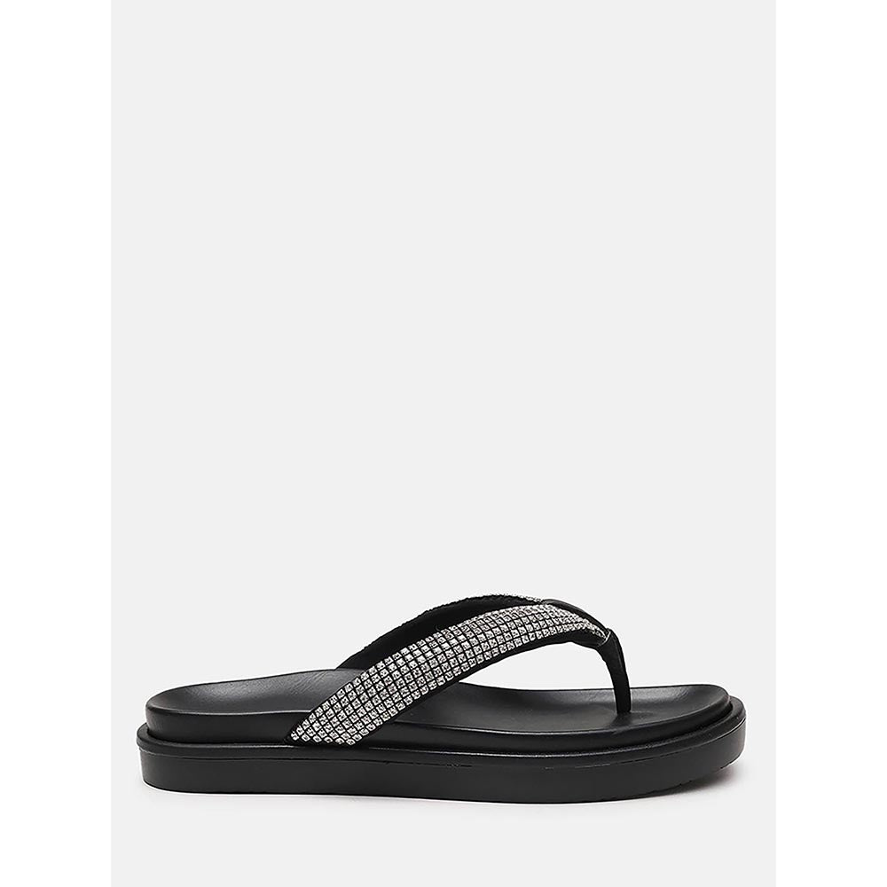 PAZZION Women's Black Dazzle Luxe Crystal Sandals