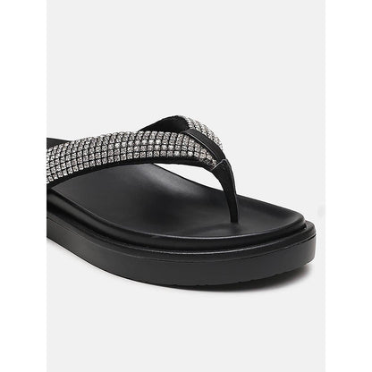 PAZZION Women's Black Dazzle Luxe Crystal Sandals