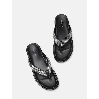 PAZZION Women's Black Dazzle Luxe Crystal Sandals
