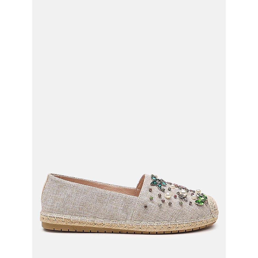 PAZZION Women's Almond Embellished Espadrilles