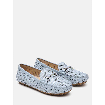 PAZZION Women's Blue Verona Perforated Bit Loafers
