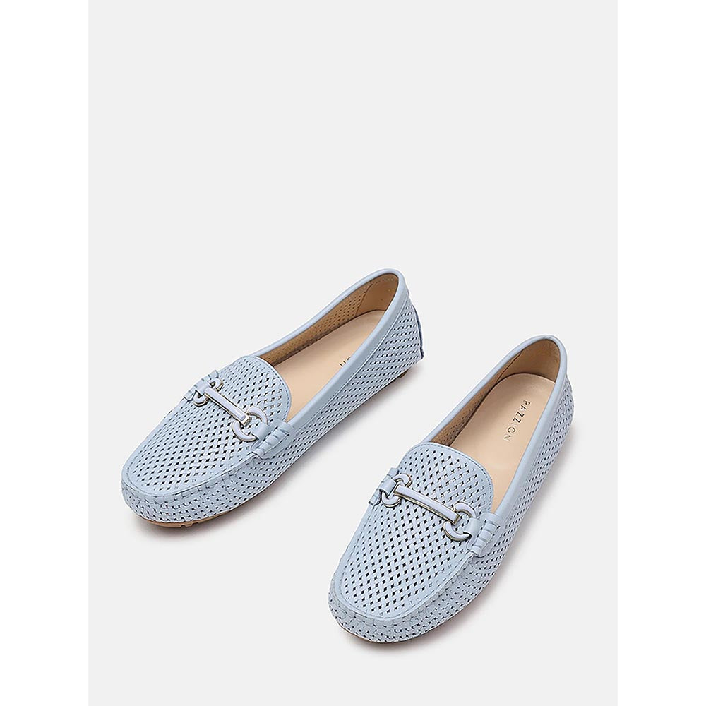 PAZZION Women's Blue Verona Perforated Bit Loafers