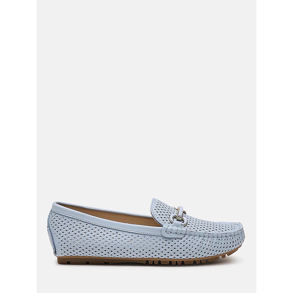 PAZZION Women's Blue Verona Perforated Bit Loafers