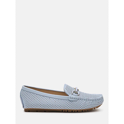 PAZZION Women's Blue Verona Perforated Bit Loafers