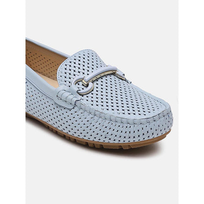 PAZZION Women's Blue Verona Perforated Bit Loafers