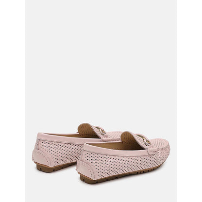PAZZION Women's Pink Verona Perforated Bit Loafers