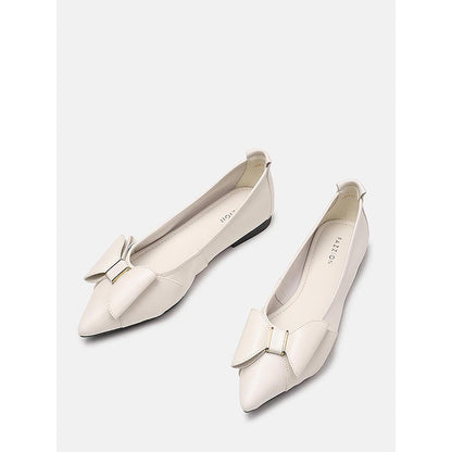 PAZZION Women's Beige Alicia Bow Ballerina