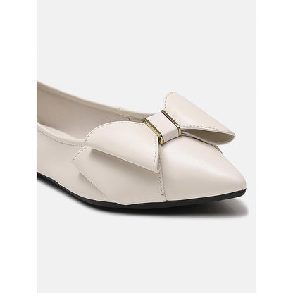 PAZZION Women's Beige Alicia Bow Ballerina