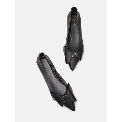 PAZZION Women's Black Alicia Bow Ballerina