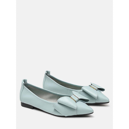 PAZZION Women's Light Blue Alicia Bow Ballerina