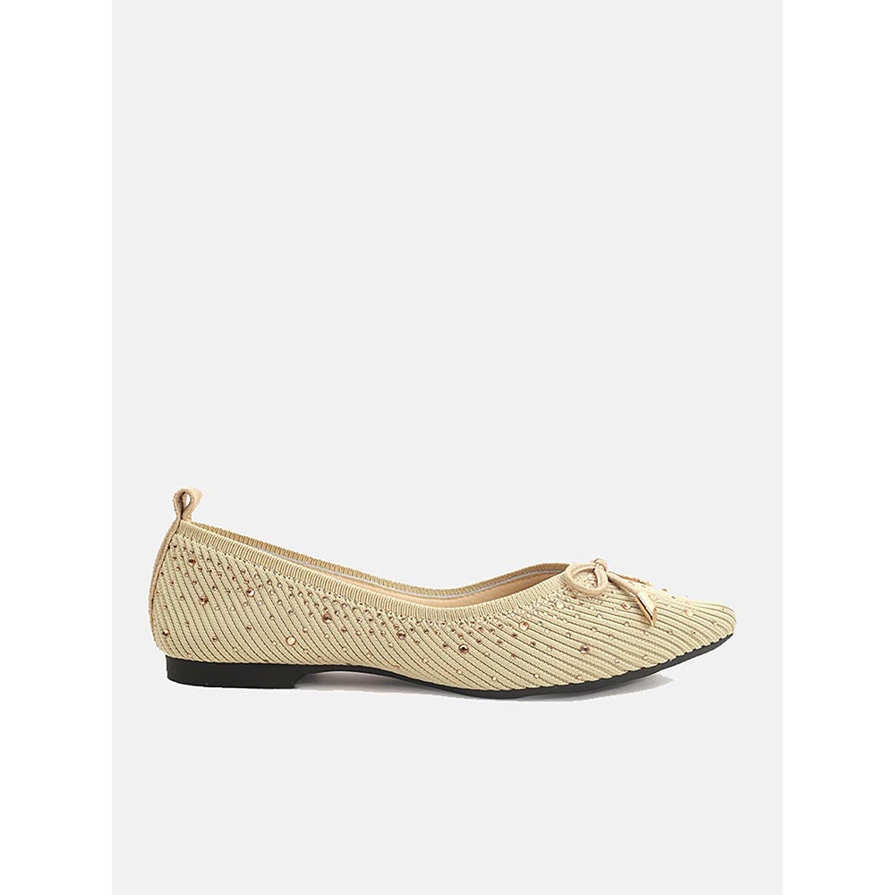 PAZZION Women's Almond Gianna Embellished Ballerina