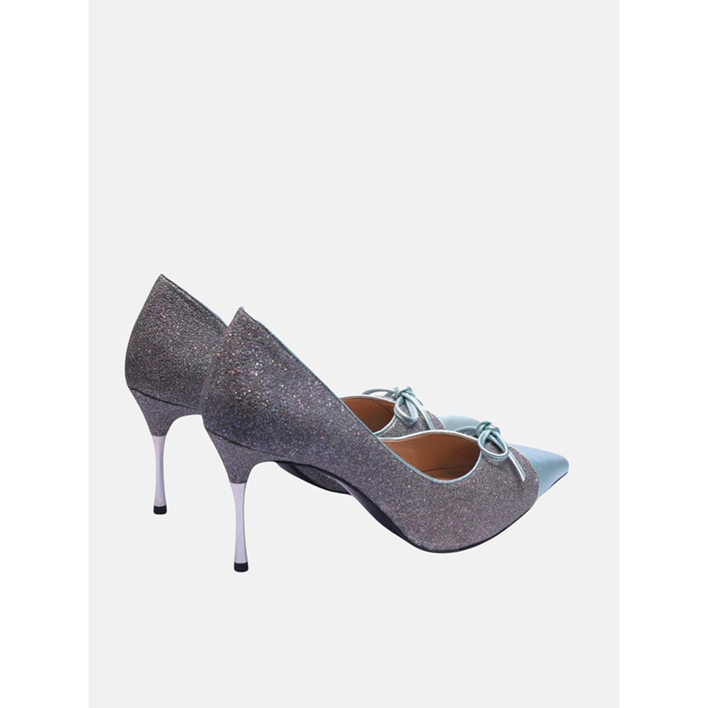PAZZION Women Metallic Glitter Shimmer Elegant Pump Heels