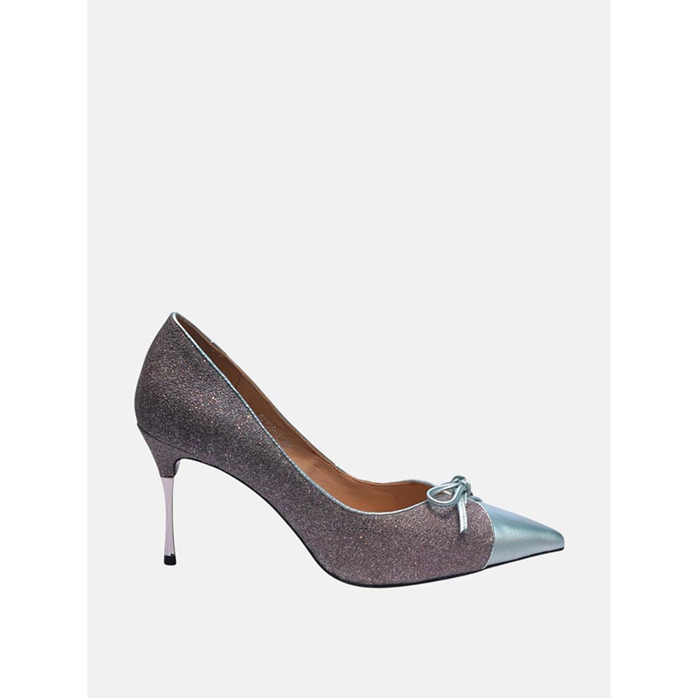 PAZZION Women Metallic Glitter Shimmer Elegant Pump Heels