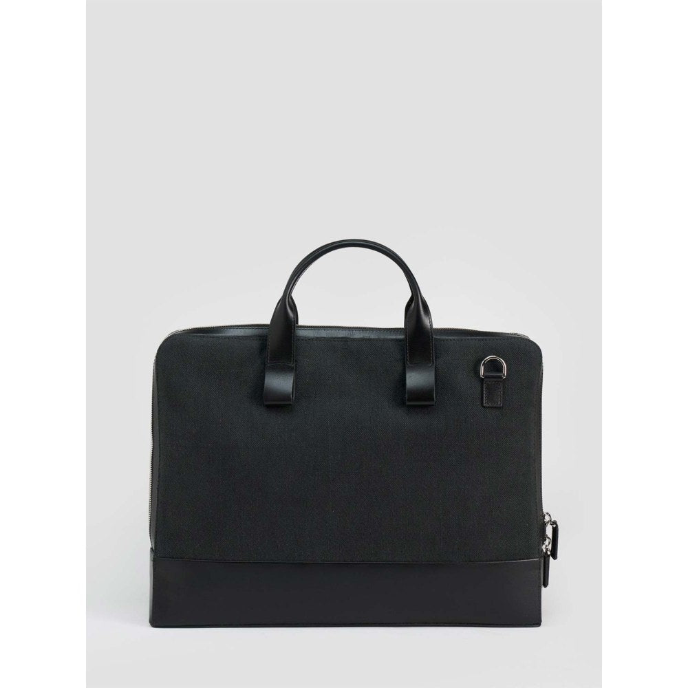 Perona Unisex Black Jared Messenger Bag with Detachable Strap
