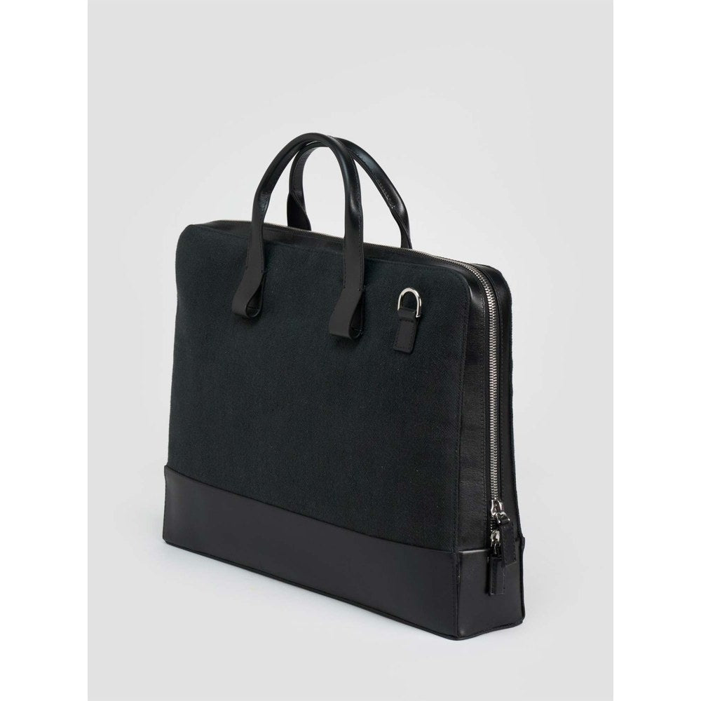 Perona Unisex Black Jared Messenger Bag with Detachable Strap