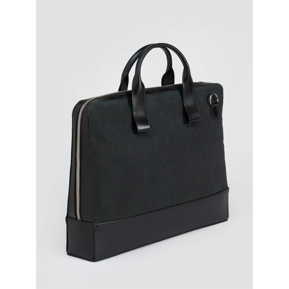 Perona Unisex Black Jared Messenger Bag with Detachable Strap
