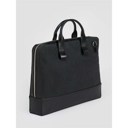 Perona Unisex Black Jared Messenger Bag with Detachable Strap