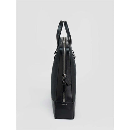 Perona Unisex Black Jared Messenger Bag with Detachable Strap