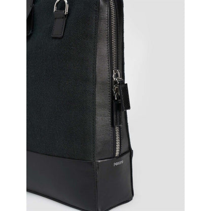 Perona Unisex Black Jared Messenger Bag with Detachable Strap