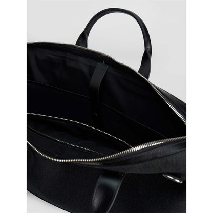 Perona Unisex Black Jared Messenger Bag with Detachable Strap