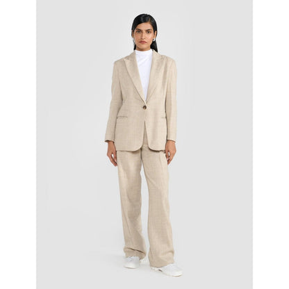 Perona Kristen Beige Single Breasted Blazer