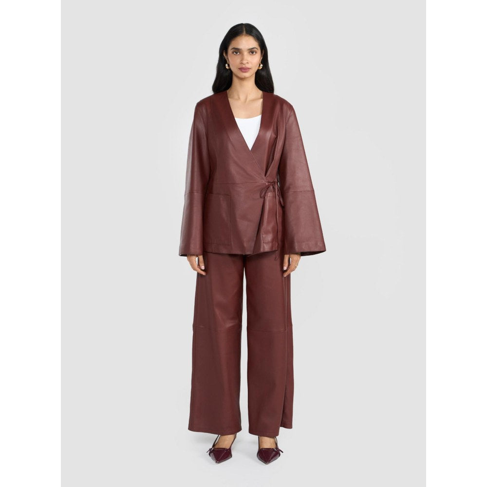 Perona Zaria Rust Leather Pants