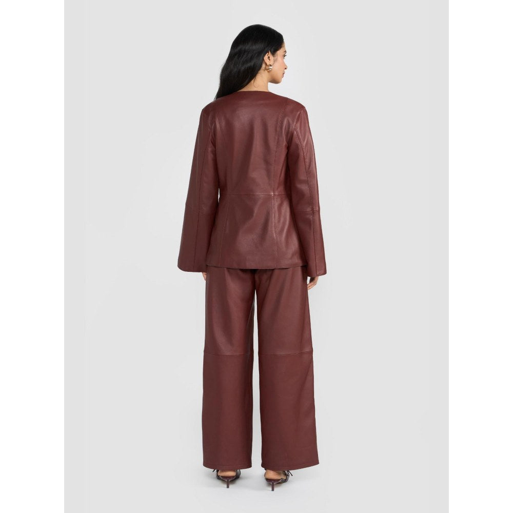 Perona Zaria Rust Leather Pants